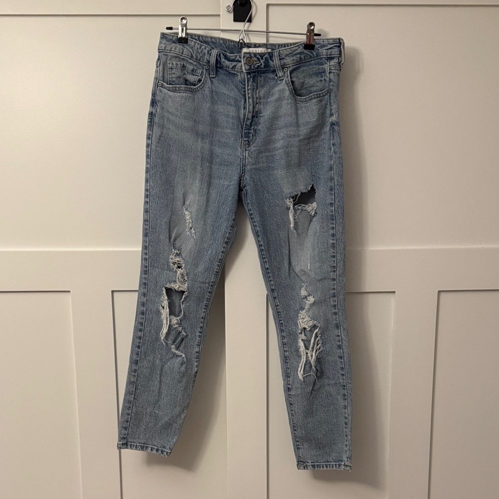 Distressed Blue Jeans